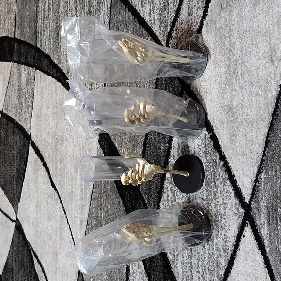 HALLOWEEN SPIDERS SKELETON FLUTE GLASSES MINI PUMPKIN LANTERNS DECORATION BUNDLE - Picture 4 of 16